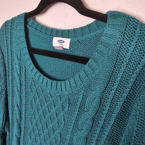 Old Navy Teal Green Cable Knit Sweater Women Size XXL - Picture 5 of 9